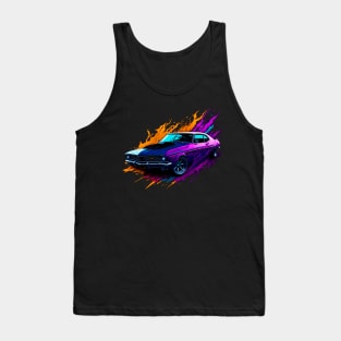 Muscle Revival: Classic Car Vector Splash Tank Top